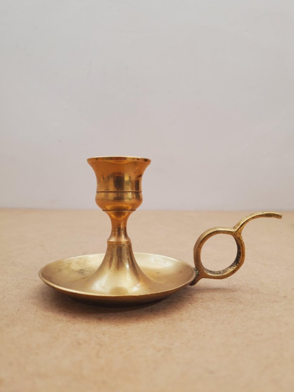 Vintage Brass Candle Holder - Brass Candlestick Holder - Brass Chamberstick -